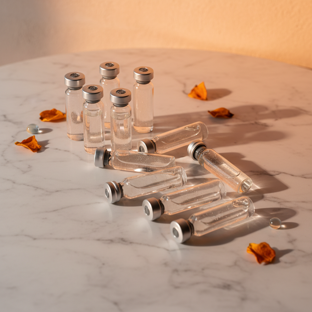 Research peptide laboratory equipment and molecular structures